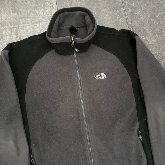 The North Face Mens Full Zip Fleece Jacket Grey Black Denali Style Size 2XL - Picture 2 of 7